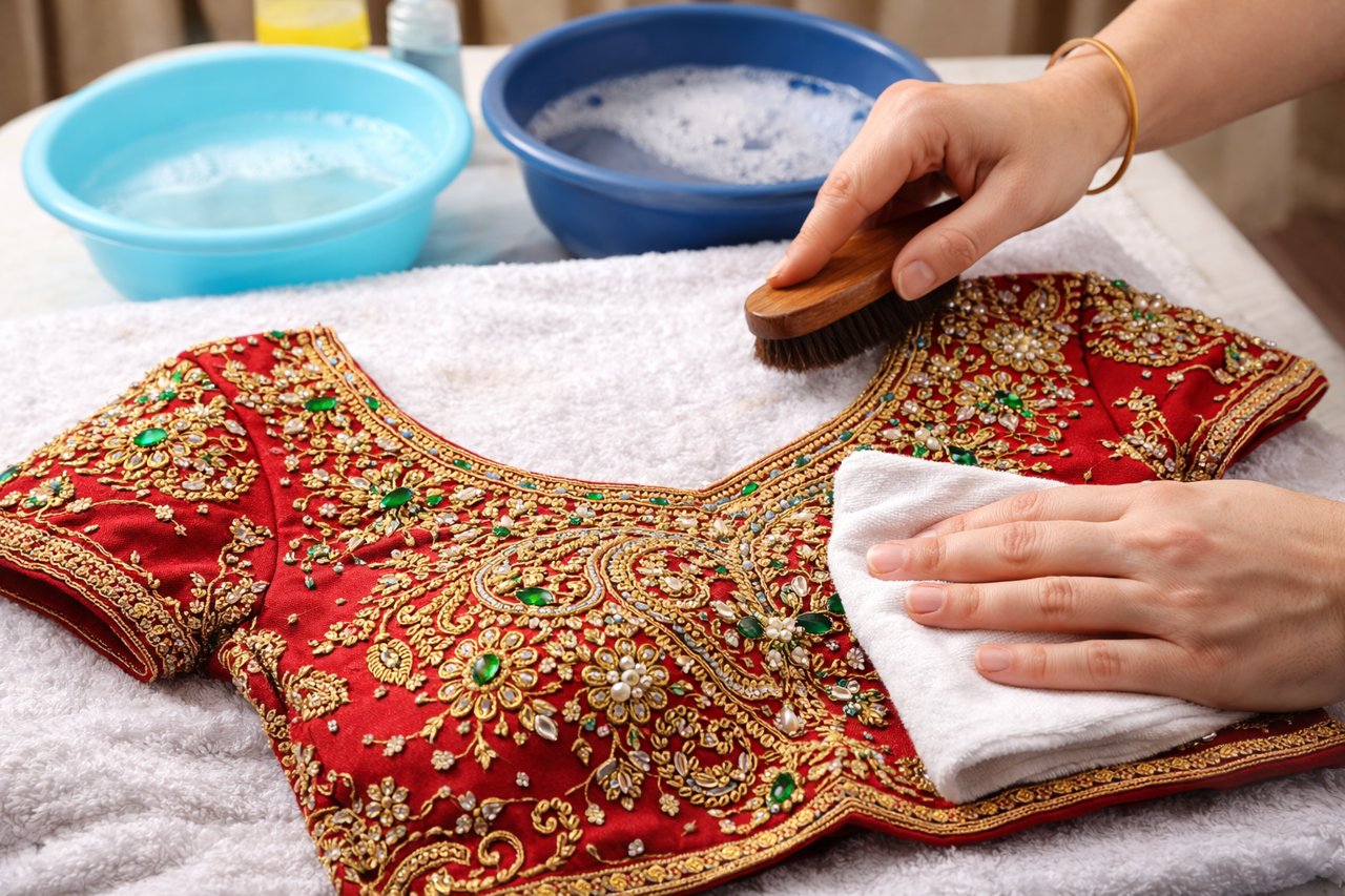 Choosing Aari embroidery for bridal blouse